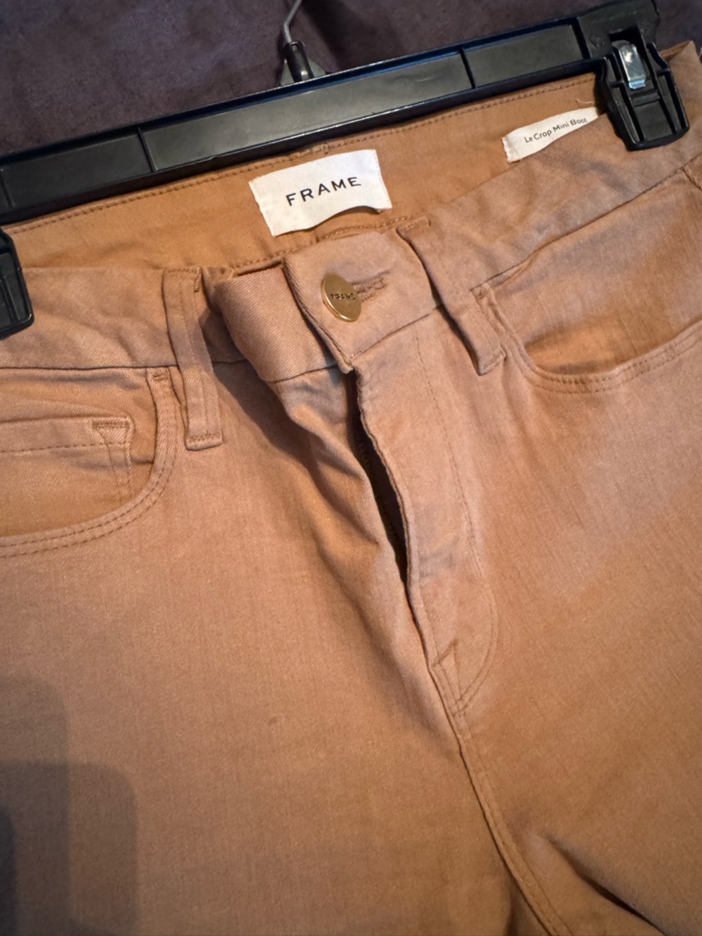 Frame Denim Tan High-Rise Flared Women’s Cropped Jeans size 29 - Picture 5 of 5
